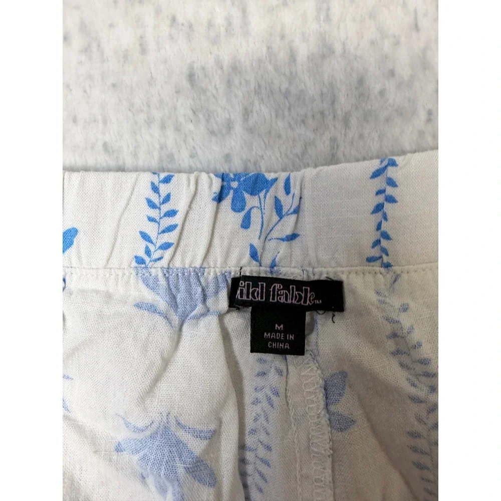 Wild Fable Azure Blue White Linen Blend Print‎ Mini Skort Womens Medium NWT